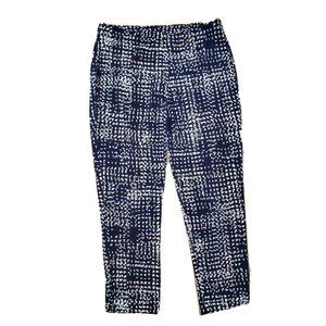 Clara Sun Woo Women S Navy White Print Casual Pant Stretch Legging Elastic Waist
